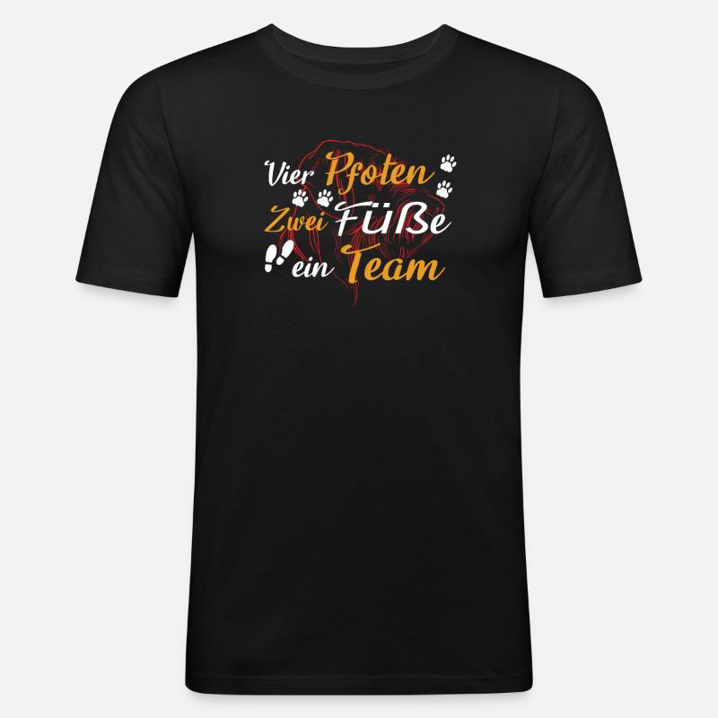 Hunde Deutsch Drahthaar Hundebesitzer - Männer Slim Fit T-Shirt - Schwarz