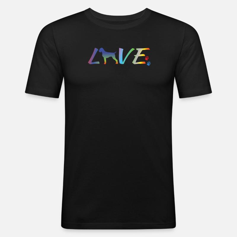 Hunde Deutsch Drahthaar Hundebesitzer - Männer Slim Fit T-Shirt - Schwarz