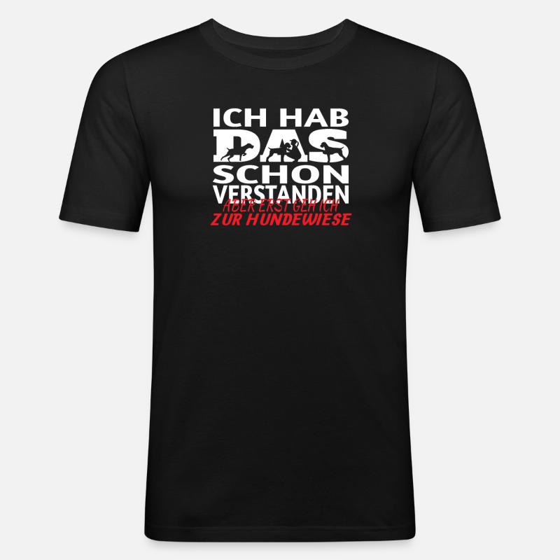 Hunde Deutsch Drahthaar Hundebesitzer - Männer Slim Fit T-Shirt - Schwarz