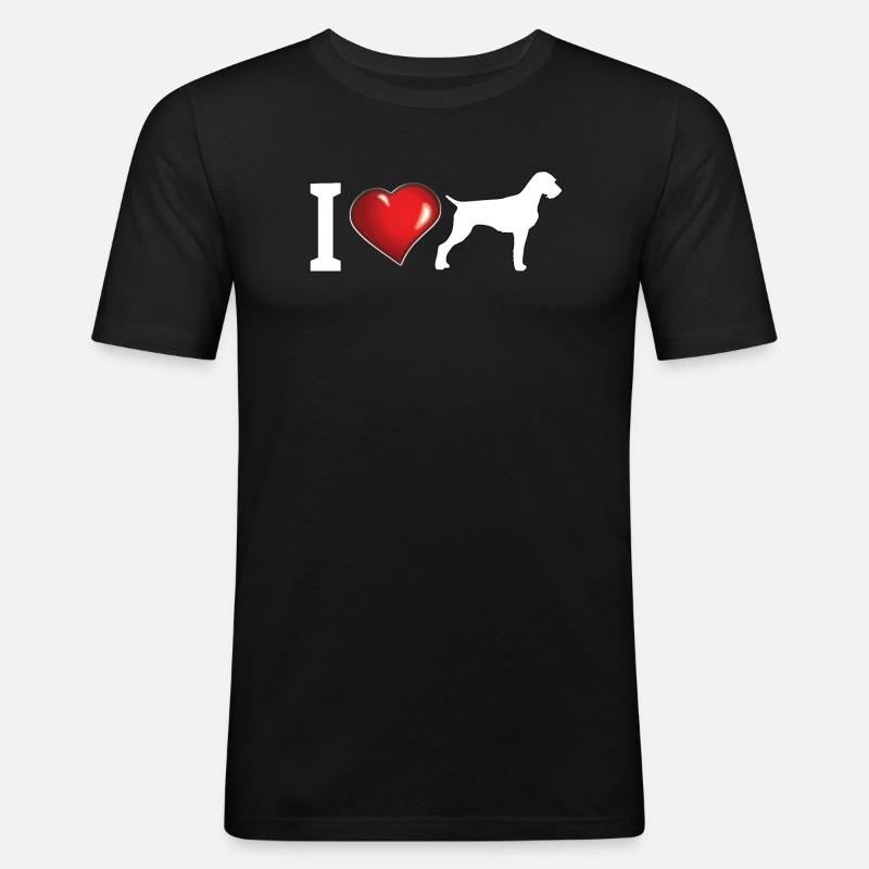 Hunde Deutsch Drahthaar Hundebesitzer - Männer Slim Fit T-Shirt - Schwarz