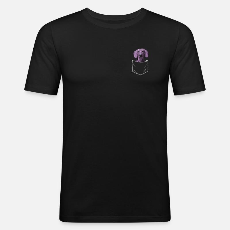Hund Dackel Hundebesitzer Gechenkidee - Männer Slim Fit T-Shirt - Schwarz