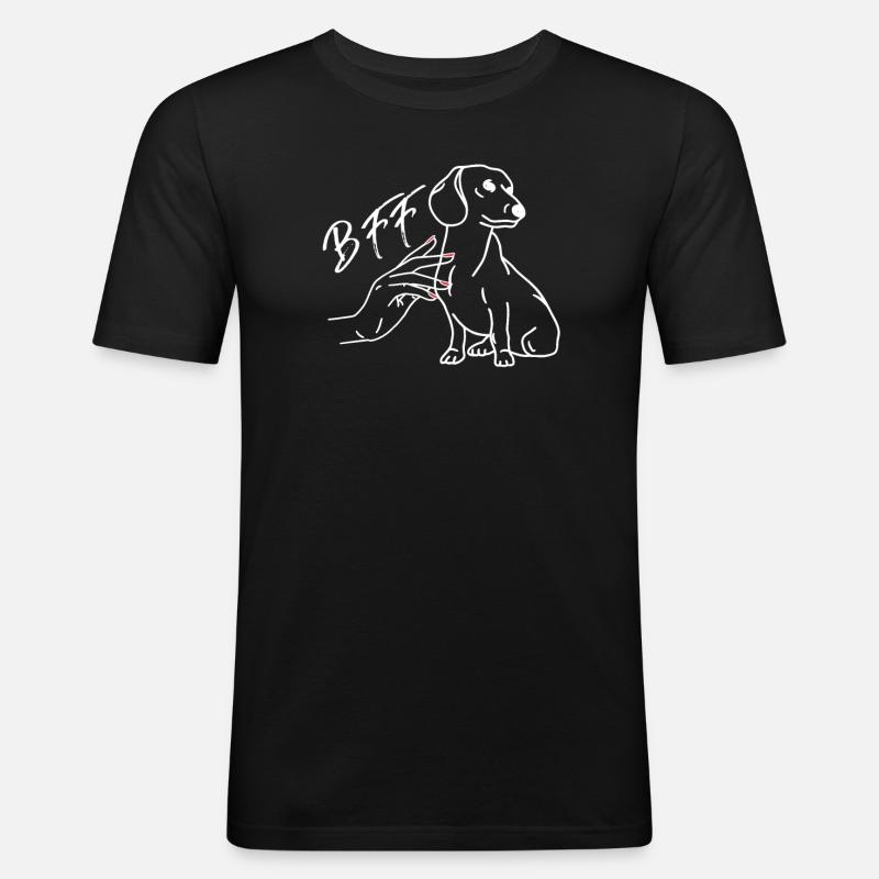 Hund Dackel Hundebesitzer Geschenkidee - Männer Slim Fit T-Shirt - Schwarz