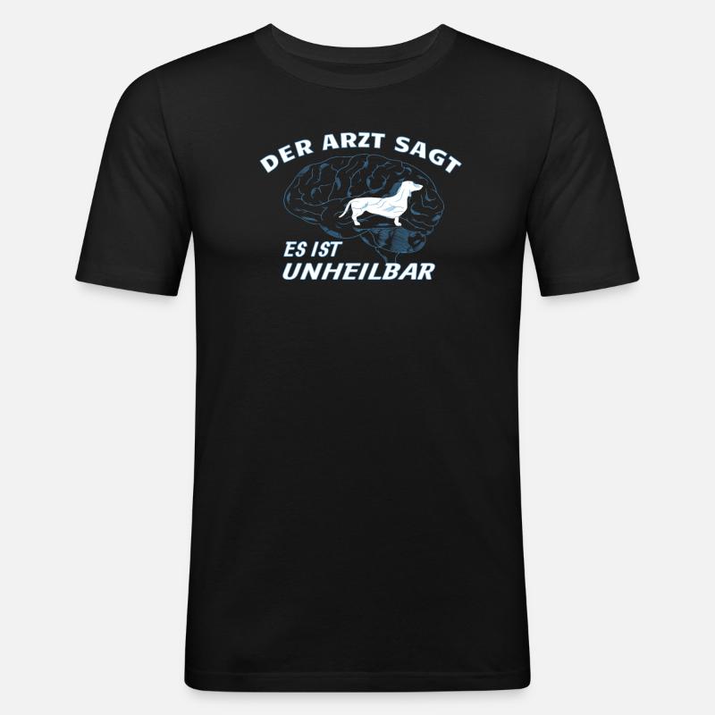 Hund Dackel Hundebesitzer Geschenkidee - Männer Slim Fit T-Shirt - Schwarz