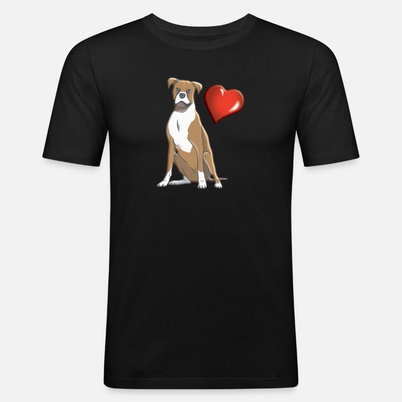 Hund Boxer Hundebesitzer Geschenkidee - Männer Slim Fit T-Shirt - Schwarz