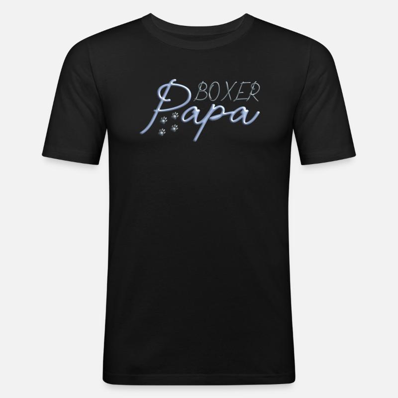 Hund Boxer Hundebesitzer Geschenkidee - Männer Slim Fit T-Shirt - Schwarz