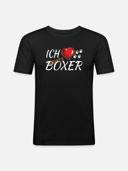 Hund Boxer Hundebesitzer Geschenkidee - Männer Slim Fit T-Shirt - Schwarz