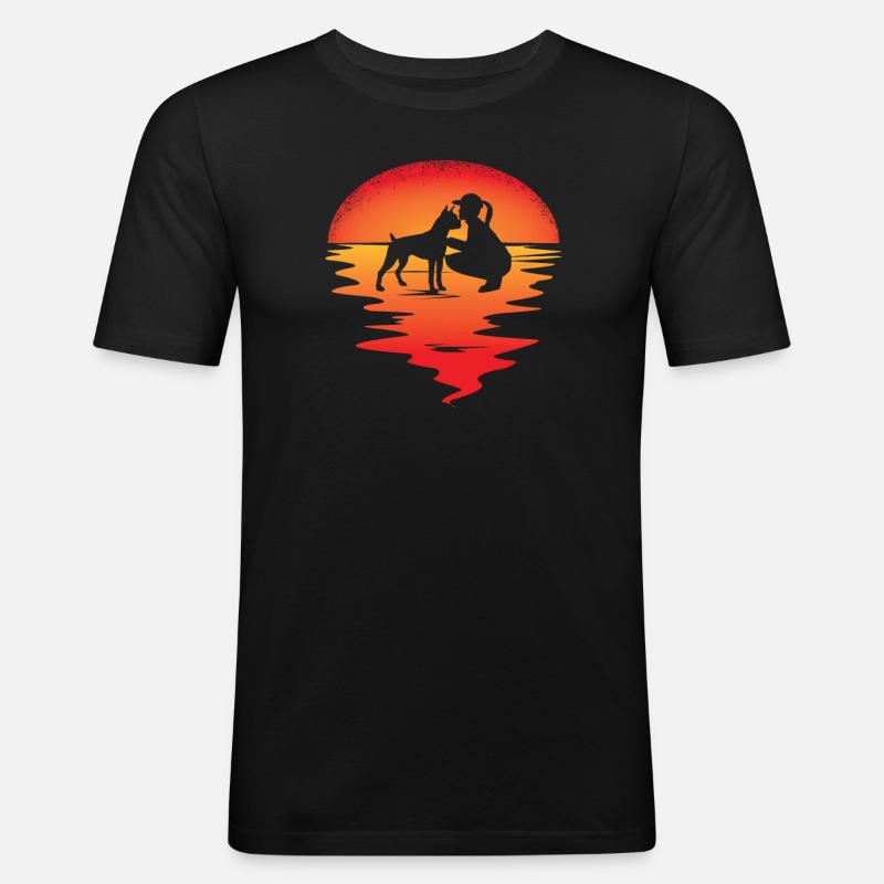 Hund Boxer Hundebesitzer Geschenkidee - Männer Slim Fit T-Shirt - Schwarz