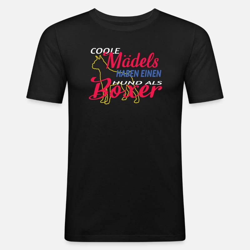 Hund Boxer Hundebesitzer Geschenkidee - Männer Slim Fit T-Shirt - Schwarz
