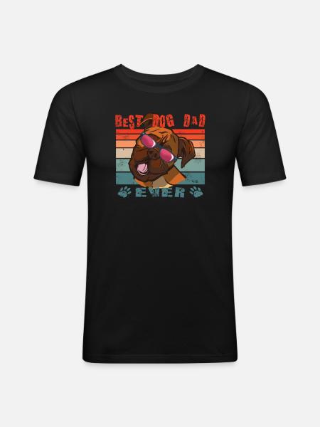 Hund Boxer Hundebesitzer Geschenkidee - Männer Slim Fit T-Shirt - Schwarz