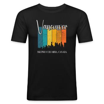 Vancouver Vibes - Schönheit des pazifischen Nordwestens - Männer Slim Fit T-Shirt - Schwarz - Vorne - Nik (191cm)