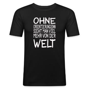 Orientierungssinn Mehr Von Der Welt Wandern Urlaub - Männer Slim Fit T-Shirt - Schwarz - Vorne - Nik (191cm)