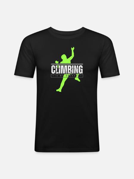 Climbing is my therapy - Men's Slim Fit T-Shirt - black
