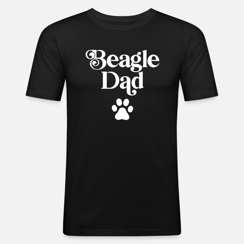 Beagle Vater - Männer Slim Fit T-Shirt - Schwarz