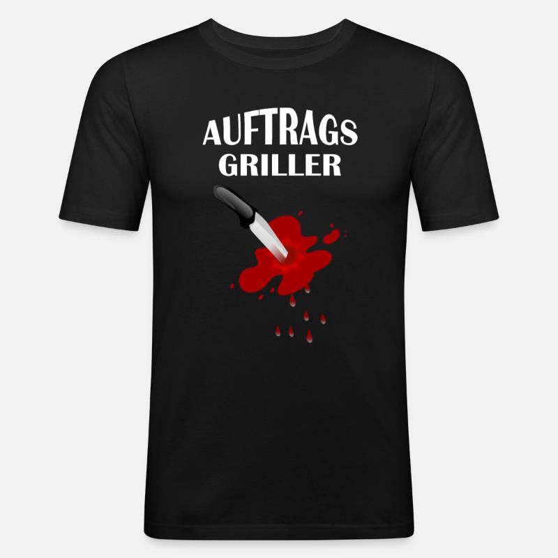 AUFTRAGSGRILLER - Männer Slim Fit T-Shirt - Schwarz