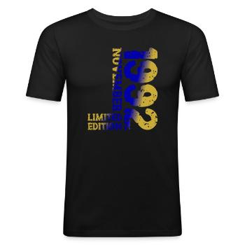 1992 November Limited Edition 31. Geburtstag Deko - Männer Slim Fit T-Shirt - Schwarz - Vorne - Nik (191cm)