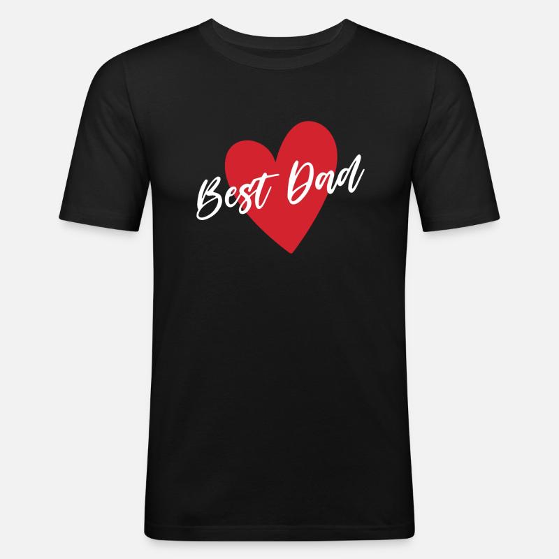 Bester Papa - Männer Slim Fit T-Shirt - Schwarz