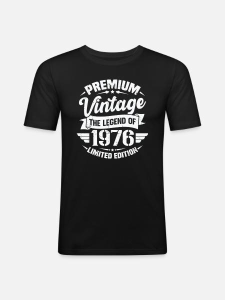 Vintage 1976 Limited Edition - Herre Slim Fit T-Shirt - sort