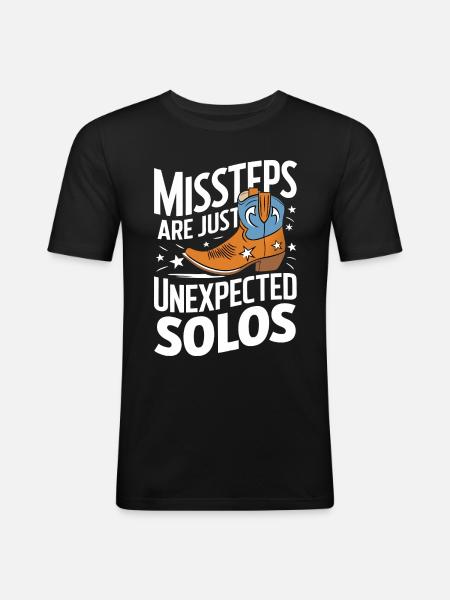 Line Dancing Dancing Dancers - Men's Slim Fit T-Shirt - black