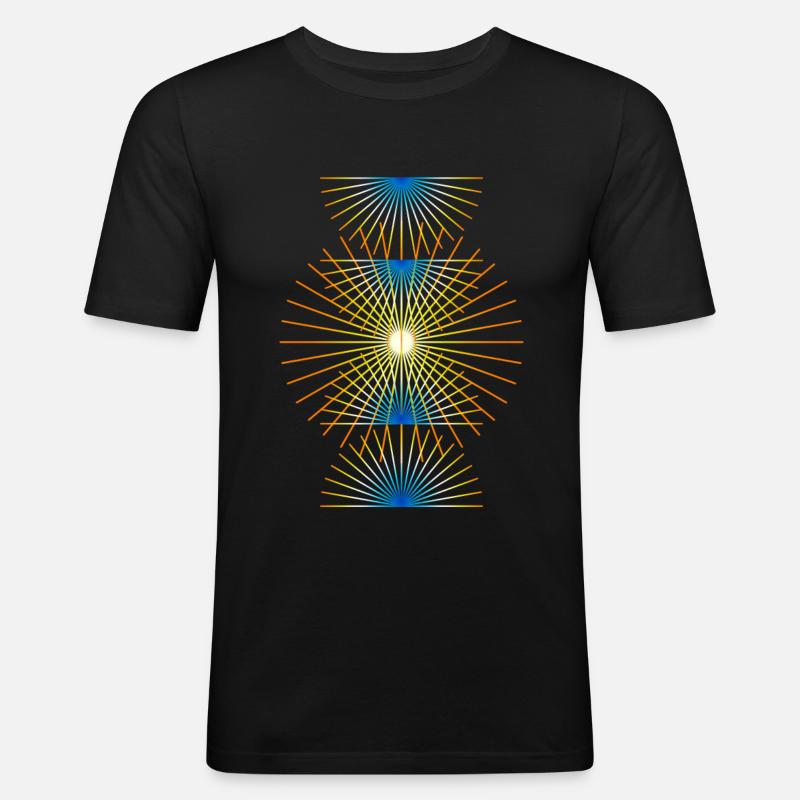 Strahlen - Männer Slim Fit T-Shirt - Schwarz