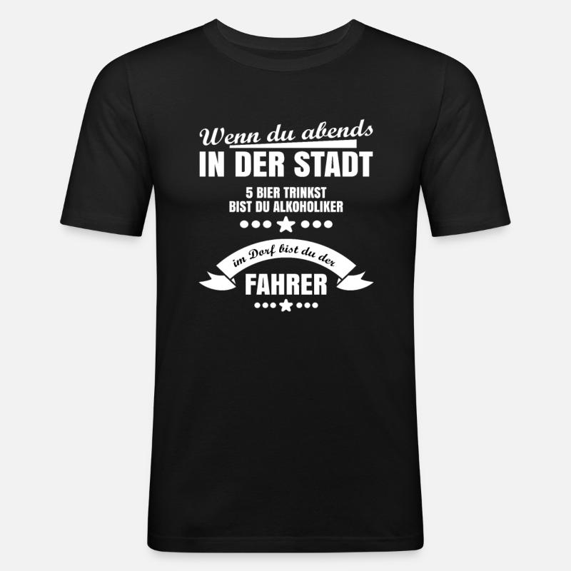 Alkoholiker oder Fahrer - Männer Slim Fit T-Shirt - Schwarz
