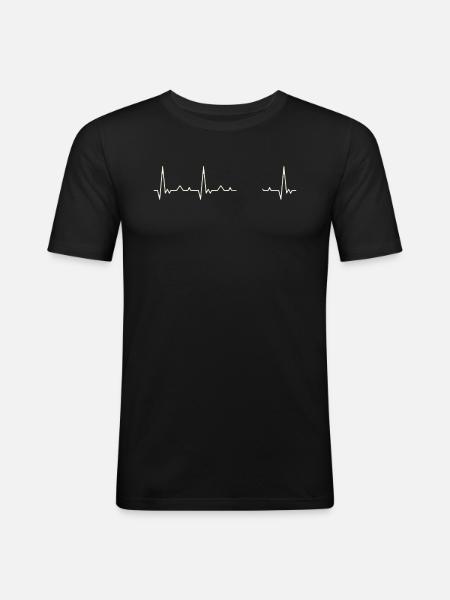 Bil Klassisk 1920'erne. Kærlighed. EKG. Puls. Slå. - Herre Slim Fit T-Shirt - sort