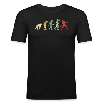 Tischtennis Ping Pong Player Evolution - Männer Slim Fit T-Shirt - Schwarz - Vorne - Nik (191cm)