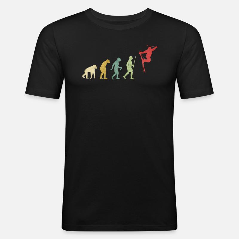Skiing Extreme Freestyle Evolution - Men's Slim Fit T-Shirt - black