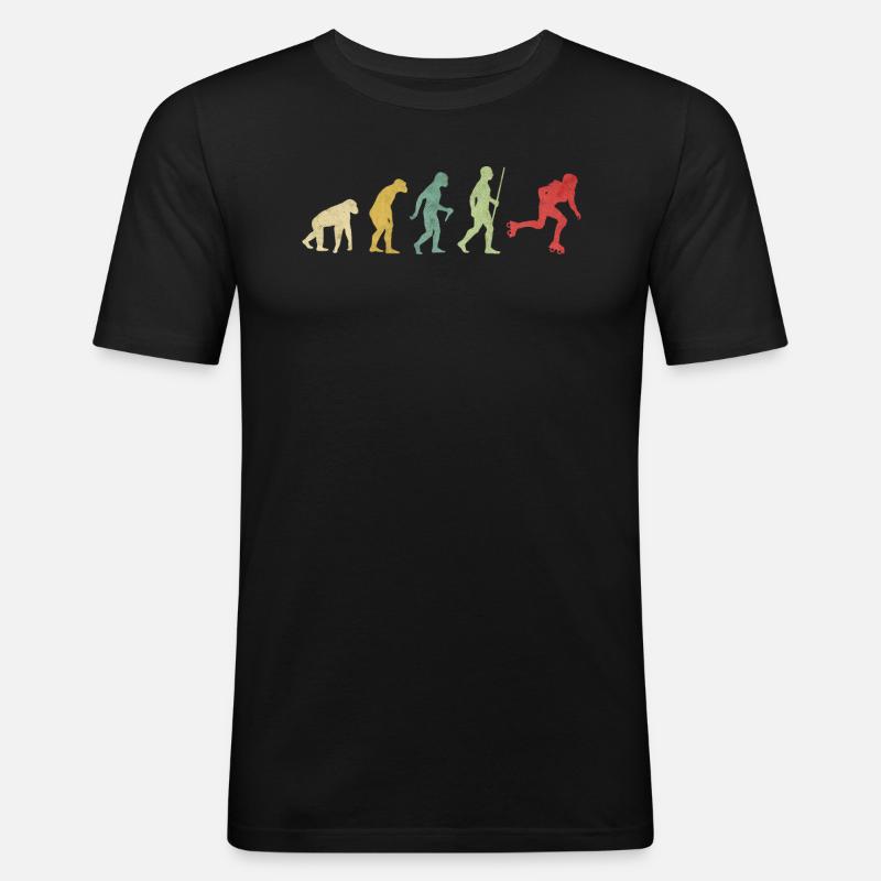 Roller Skater Girl Evolution - Männer Slim Fit T-Shirt - Schwarz