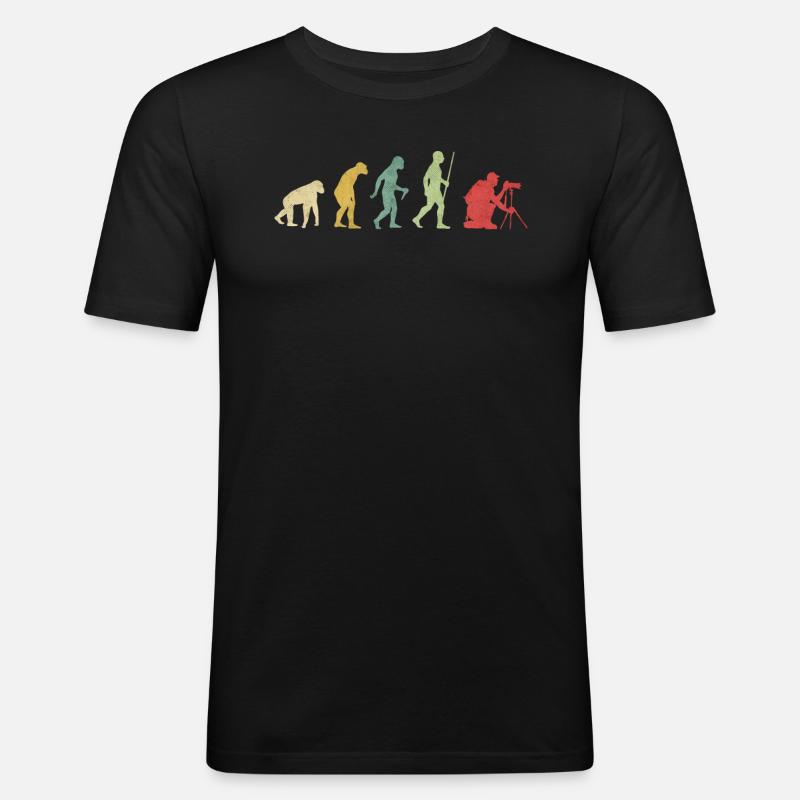 Photografer Pro Evolution - Männer Slim Fit T-Shirt - Schwarz