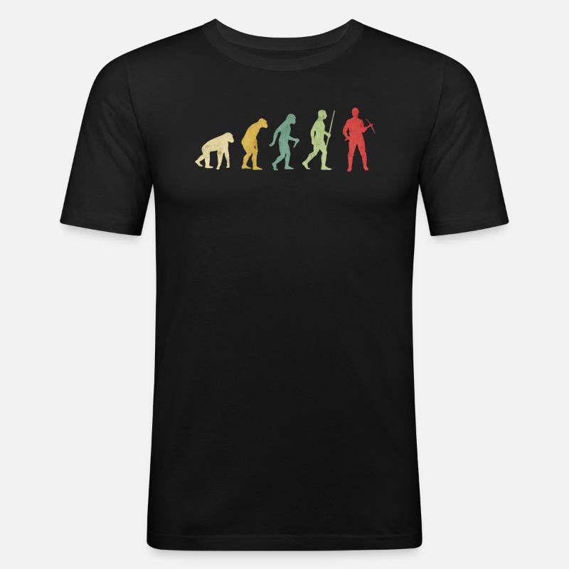 Miner With Pickaxe Evolution - Men's Slim Fit T-Shirt - black