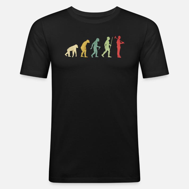 Construction Worker Evolution - Men's Slim Fit T-Shirt - black