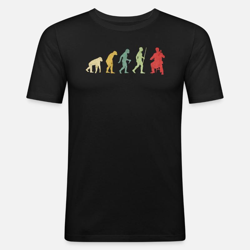 Cellospil menneskets evolution - Herre Slim Fit T-Shirt - sort