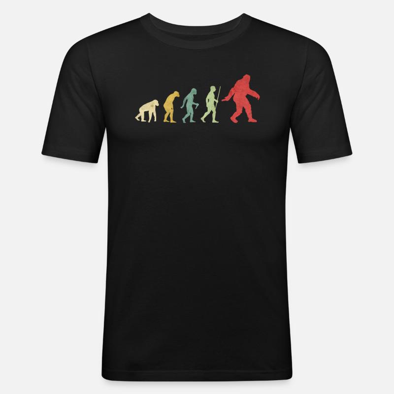 Bigfoot walking Beast Evolution - Men's Slim Fit T-Shirt - black