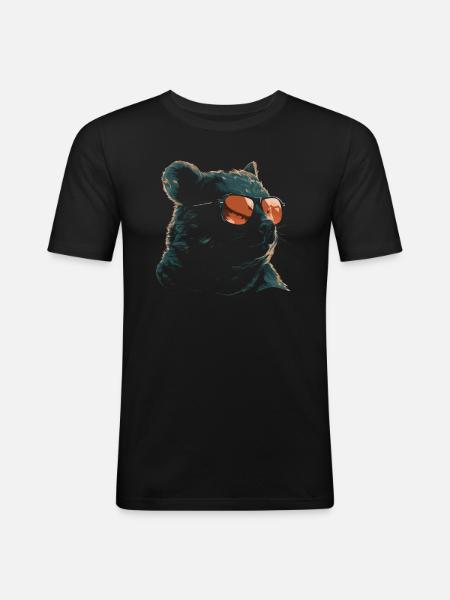 Wombat Cool Sunglasses - Men's Slim Fit T-Shirt - black