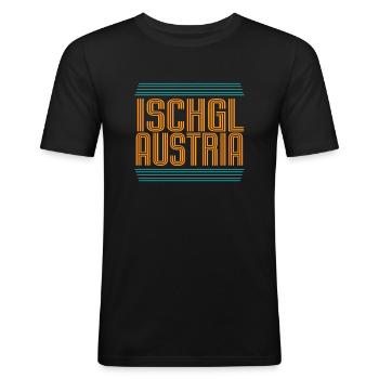 Skigebiet Ischgl Österreichische Alpen - Männer Slim Fit T-Shirt - Schwarz - Vorne - Nik (191cm)