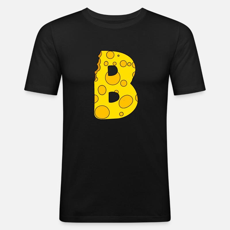 Buchstabe B - Männer Slim Fit T-Shirt - Schwarz