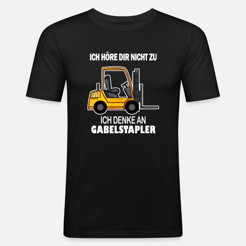 Staplerfahrer Gabelstapler Stapler - Männer Slim Fit T-Shirt - Schwarz