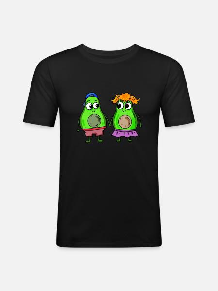Avocado pair - Men's Slim Fit T-Shirt - black