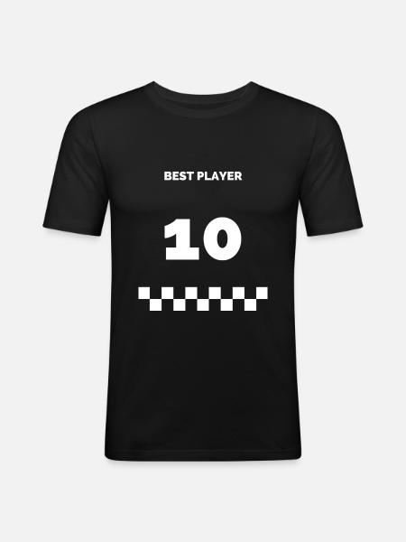 Best player - Männer Slim Fit T-Shirt - Schwarz