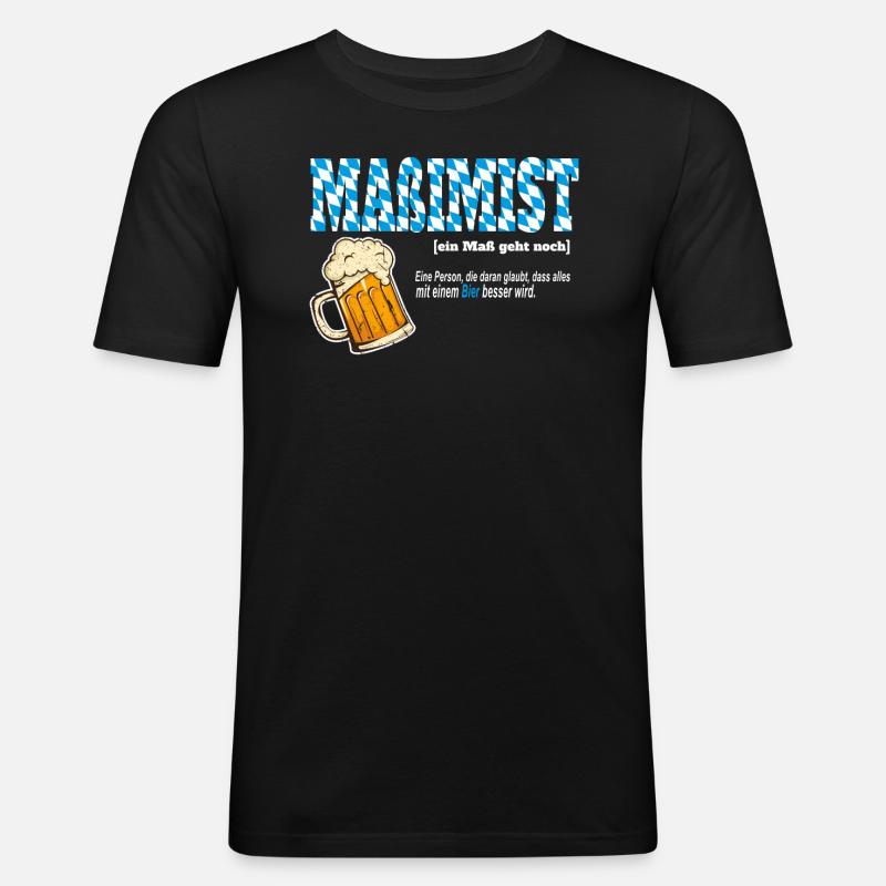Maßimist ein Maß geht noch - Männer Slim Fit T-Shirt - Schwarz