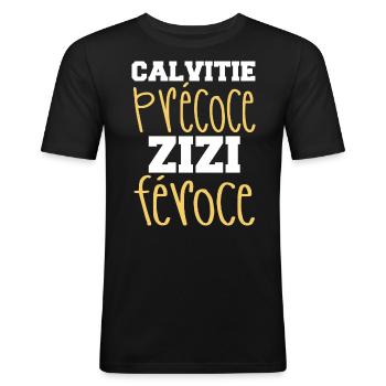 Glatze Wer Kann Humor Kahlheit Mann Humor Gut aussehend - Männer Slim Fit T-Shirt - Schwarz - Vorne - Nik (191cm)