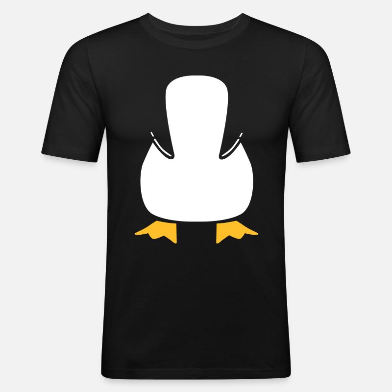 pinguin - Männer Slim Fit T-Shirt - Schwarz