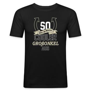 So sieht ein richtig cooler Grossonkel aus - Spruc - Männer Slim Fit T-Shirt - Schwarz - Vorne - Nik (191cm)
