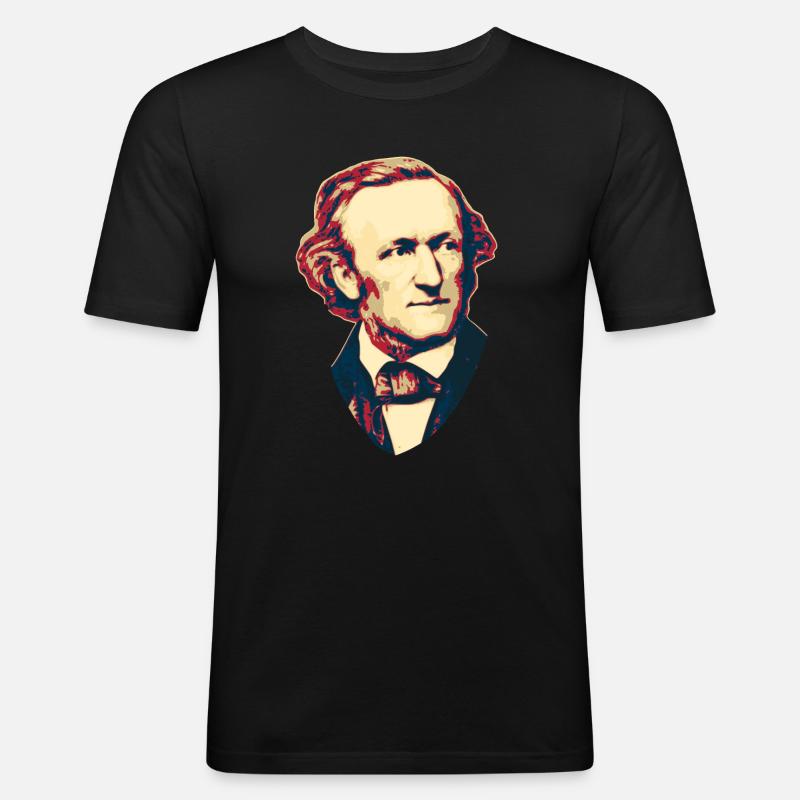 Richard Wagner - Männer Slim Fit T-Shirt - Schwarz