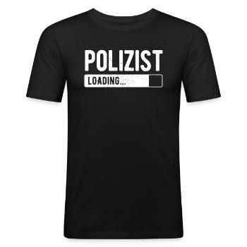 Werdender Polizist Beruf Polizei Studium - Männer Slim Fit T-Shirt - Schwarz - Vorne - Nik (191cm)
