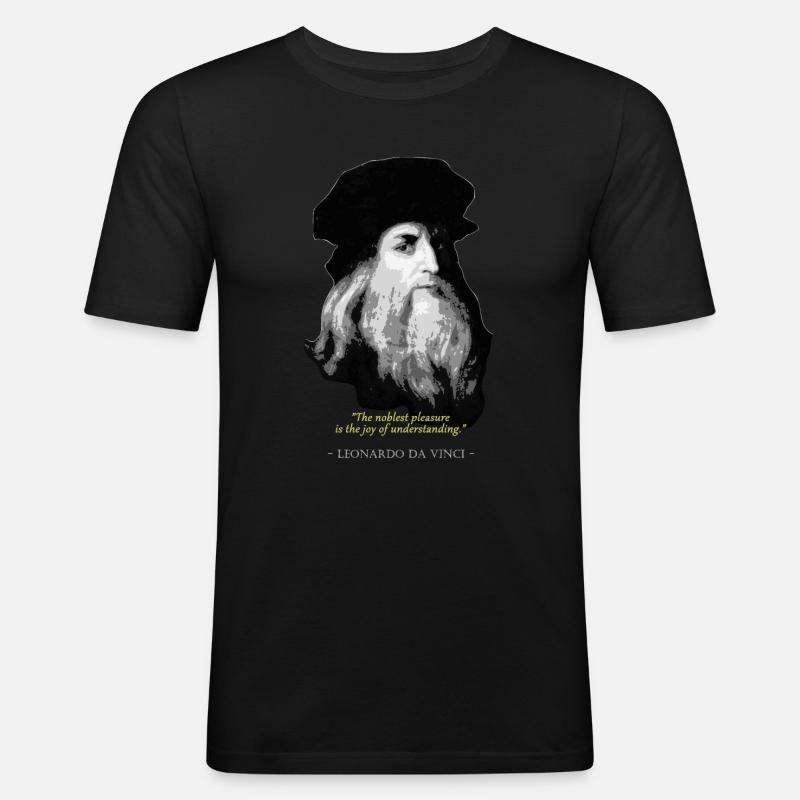 Leonardo Da VinciZitat - Männer Slim Fit T-Shirt - Schwarz