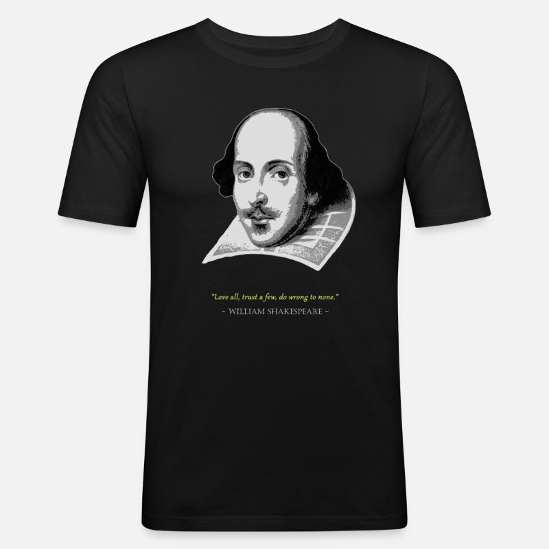 William ShakespeareZitat - Männer Slim Fit T-Shirt - Schwarz