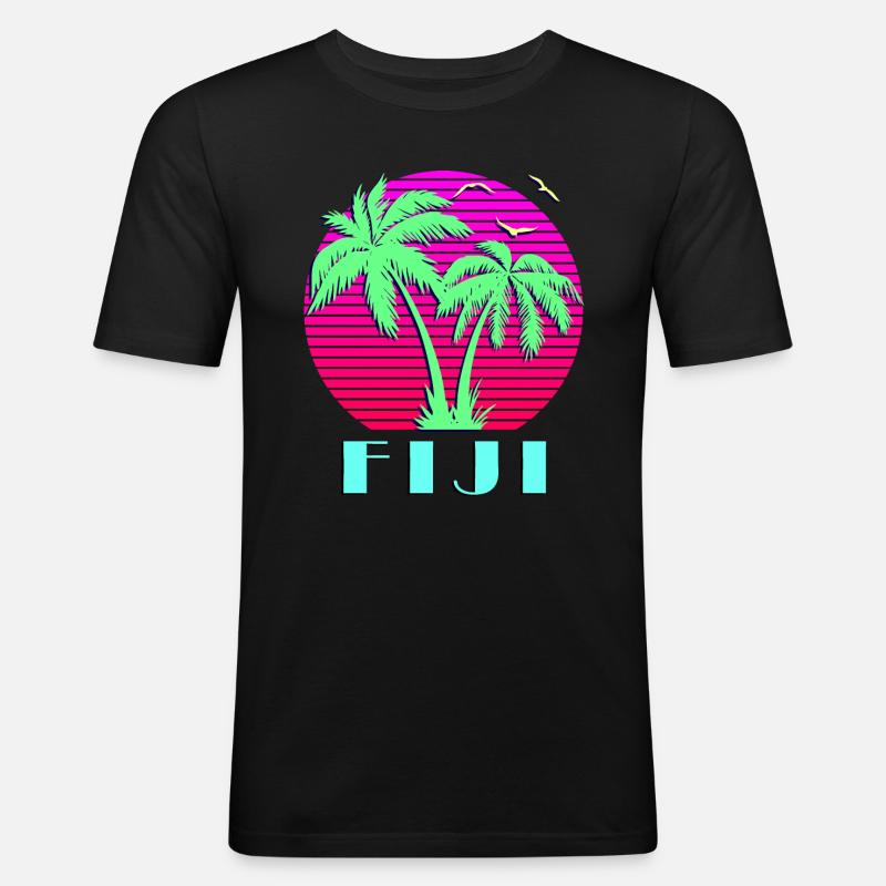 Fidschi - Männer Slim Fit T-Shirt - Schwarz