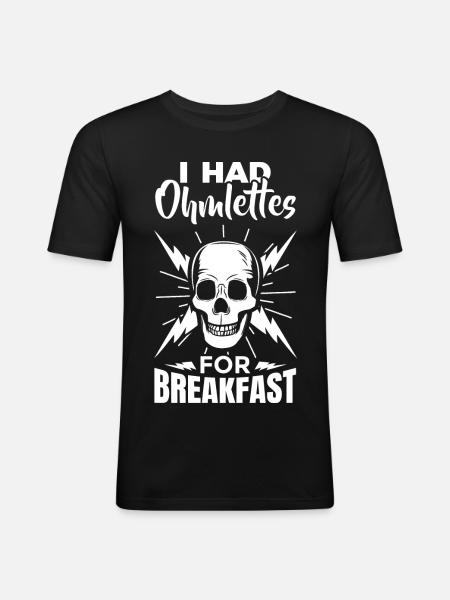 Blague d’électricien - T-shirt près du corps Homme - noir