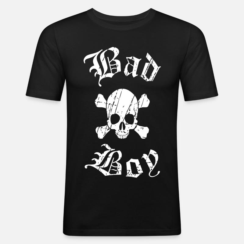 Schädel Tattoo Design - Männer Slim Fit T-Shirt - Schwarz